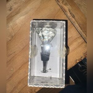 Faceted Crystal Wine Bottle Stopper - Clear and Silver- vineyard road